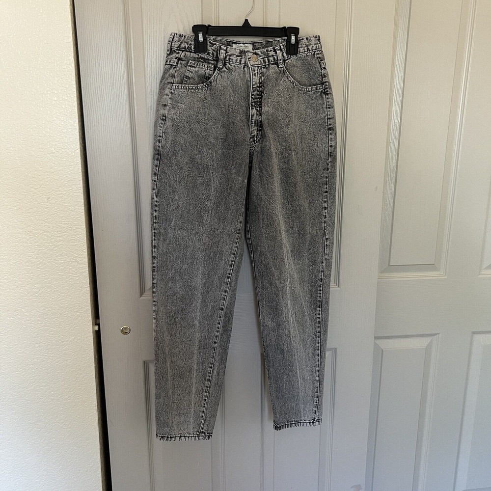 80s Vintage Calvin Klein Sport Acid Wash High Waist Tapered Leg Jeans Women's 12